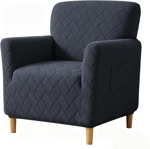 Vista 18 de LiveGo - Funda elástica para sillón de mediados de siglo moderno de 1 pieza, fundas de acento de jacquard para silla con brazos, fundas impermeables
