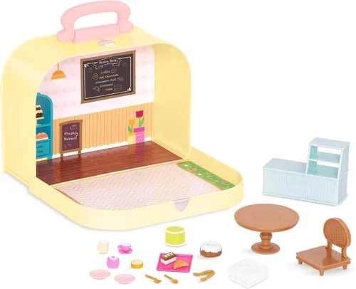 Vista 8 de Li'l Woodzee z - Juego de casa de muñecas portátil para dormitorio con 2