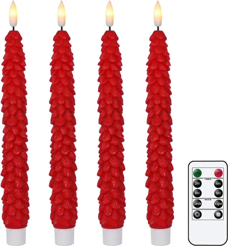 Vista 13 de Velas de Ventana Sin Llama con Control Remoto y Temporizador, Velas LED Cónicas Operadas por Batería con Ventosas Juego de 6 Velas de Ventana de A-6