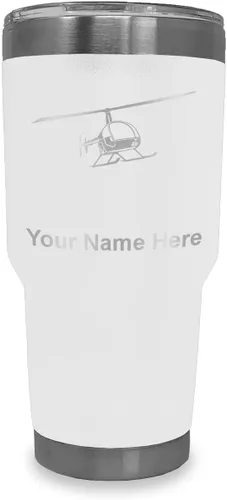 Vista 19 de LaserGram Vaso aislado al vacío de 20 onzas, helicóptero 2, grabado personalizado incluido (negro)
