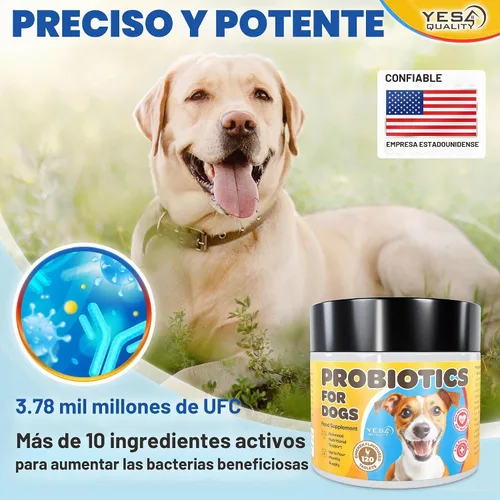 Vista 2 de Dog Probiotics, 120 tabletas prebióticas y probióticas con sabor a pollo