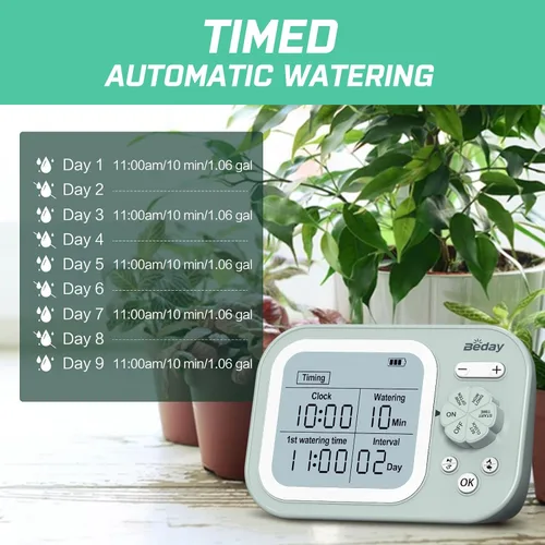 Vista 5 de Sistema Automático de Riego de Plantas para Interior con Autoriego para 15 Plantas en Maceta, Kit de Riego por Goteo Programable con Temporizador