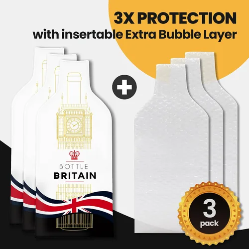 Vista 4 de JIMMY THE FOX Reusable Wine Bags for Travel 3-Pack Durable Triple-Layer Bottle Protector Sleeve Leak-Proof & Impact-Resistant Airplane &