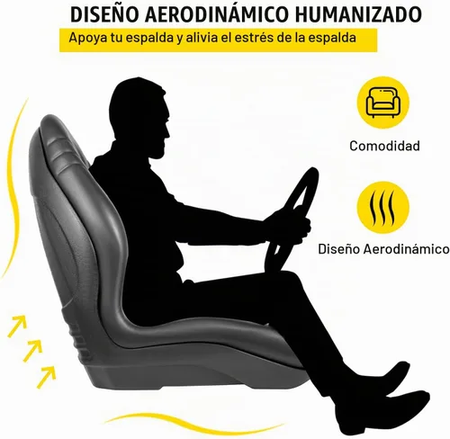 Vista 5 de VEVOR Asiento universal de repuesto para tractor, 2 piezas, asiento compacto de cortacésped de respaldo alto, asiento de carretilla elevadora