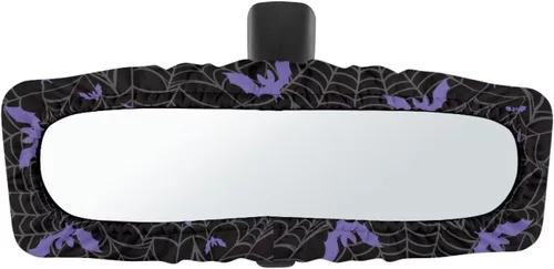 Vista 9 de Funda para espejo retrovisor de automóvil con estampado de vaca negro, protector de espejo retrovisor automático elástico