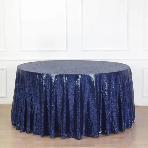 Vista 25 de Efavormart - Mantel redondo de lentejuelas brillantes de 120 pulgadas para banquetes de boda, fiesta, decoración del hogar
