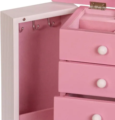 Vista 7 de Mele Co Elise - Joyero musical con cajones para niñas organizador de joyas grabado personalizado para niños niñas pequeñas