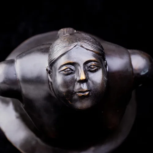 Vista 7 de Estatua de mujer gorda decorativa 100% bronce fundido escultura de yoga femenina hermosa y resistente de 10.6 pulgadas, regalo de bronce