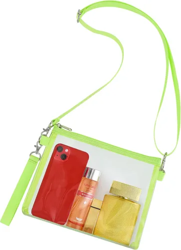 Vista 14 de Bagenius Clear Purse Stadium Approved, Crossbody Bag with Detachable Straps Negro