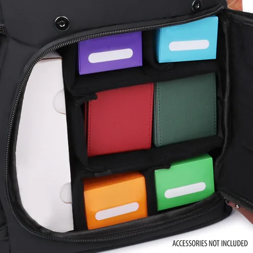 Vista 6 de ENHANCE Edición de Diseñador TCG Mochila - Bolsa de Juego MTG, Organizador de Cartas, Espacio para Atril de TCG, Caja de Almacenamiento de Mazo