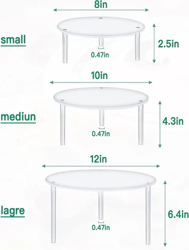 Vista 2 de 3 soportes acrílicos para tartas, soporte redondo reutilizable para cupcakes de postre, pastel, pizza, soporte de exhibición, plato de servir