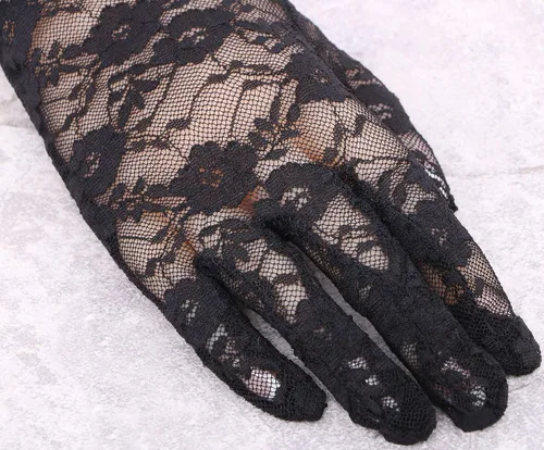 Vista 4 de Simplicity Guantes de encaje floral vintage para mujer