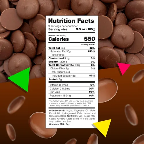 Vista 2 de Obleas para derretir chocolate con leche, bolsa de 2 libras