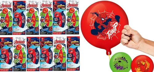 Vista 9 de Marvel Avengers Punch Balloon Ball Hulk, Iron Man y Spiderman Fidget Toy Inflable Big Bounce Ball Alivio del Estrés Juguete para Niños y Adultos