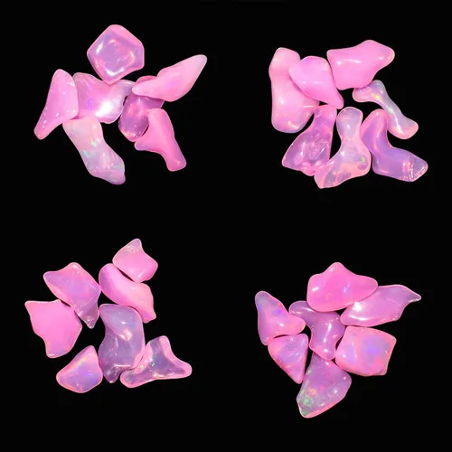 Vista 3 de 7 piezas de piedras preciosas naturales de ópalo etíope rosa orgánico, cristal curativo de chakras, cristales ásperos y piedras preciosas piedra