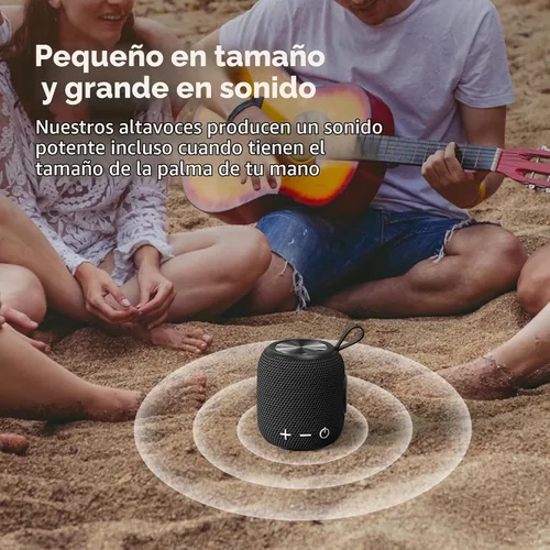 Vista 6 de Altavoces Bluetooth portátiles inalámbricos mini altavoz Bluetooth 5.0, sonido envolvente 360 HD estéreo, IPX7 impermeable para viajes, piscina