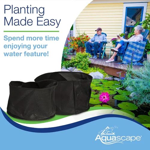 Vista 7 de Aquascape – Maceta para planta acuática con tela, 2 unidades, Negro
