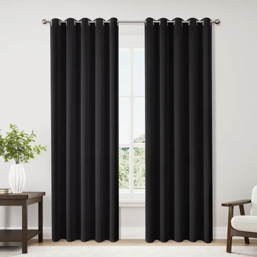 Vista 109 de ChrisDowa - Cortinas cortas para ventana de 40 pulgadas para dormitorio - Cortinas cortas con ojales y aislamiento térmico para oscurecer