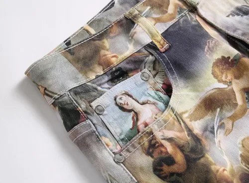 Vista 80 de Enrica Pantalones vaqueros estampados casuales para hombre