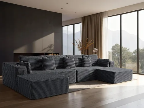 Vista 104 de Sofá modular de gran tamaño de 108 pulgadas, cómodo sofá deshuesado en forma de U para sala de estar, asientos extra profundos, sin montaje, sofá
