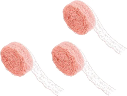 Vista 57 de MECCANIXITY 8 Yard Lace Trim Ribbon, 0.9 Inch Wide Vintage Floral Pattern Crochet Lace Edge Ribbon Trimming for DIY Sewing Crafts Gift Wrap Wedding