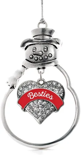 Vista 190 de Colgante de plata con diseño de Detroit con forma de corazón y muñeco de nieve con circonitas cúbicas