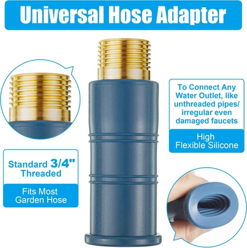 Vista 3 de 1 paquete de adaptador universal para manguera de grifo, accesorio de manguera de fregadero engrosado para grifo, conector de manguera de agua