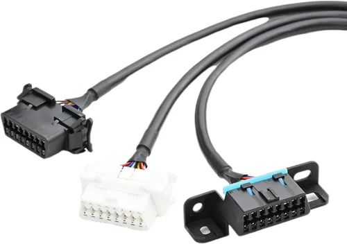 Vista 5 de 1.64 pies 19.7 in 1.64 pies OBD II OBD2 16 Pin macho divisor a 3 hembra Cable de extensión de diagnóstico del coche Adaptador de cable extensor
