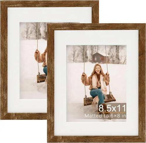Vista 46 de TOFOREVO Marcos de fotos de 4 x 4 pulgadas, juego de 2 marcos de fotos de grano de madera negra para montaje en pared de galería o exhibición de mesa