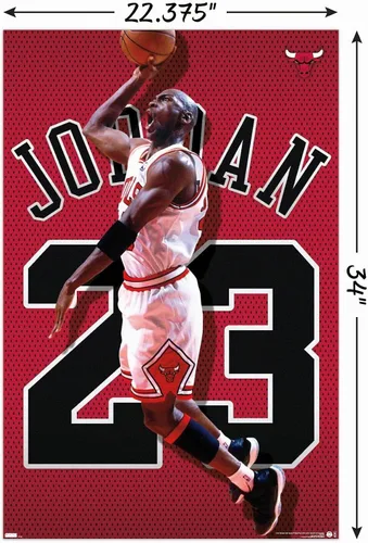 Vista 3 de Trends International Michael Jordan - Póster de pared de jersey, 22.375 x 34 pulgadas, versión sin marco