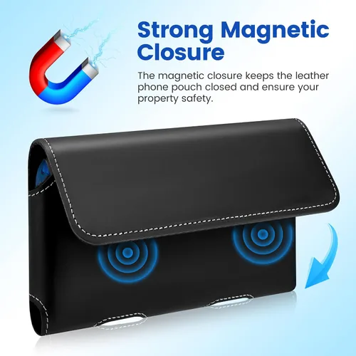 Vista 2 de Gcepls Funda de cuero para teléfono para iPhone SE, iPhone 8, 7, 6s, soporte de cinturón de cuero de vaca premium con clip para cinturón, estuche