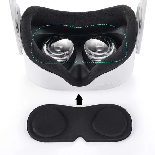 Vista 7 de Compatible with Meta Oculus Quest 2 Accessories Lengthening Controller Grip Cover with Battery Opening VR Shell Cover Silicone face Cover