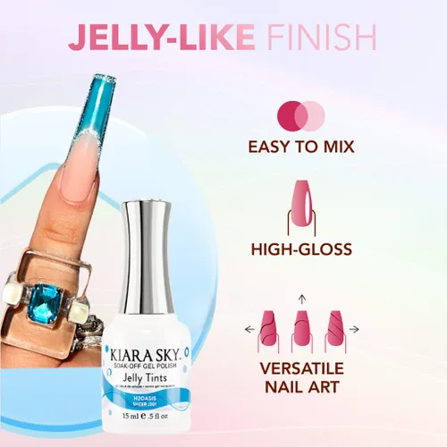 Vista 3 de KIARA SKY Esmalte de gel profesional Soak Off Jelly Tint (You Succulent)