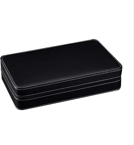 Vista 4 de BOX J-Watch - Caja de almacenamiento de piel sintética para 12 relojes, color negro