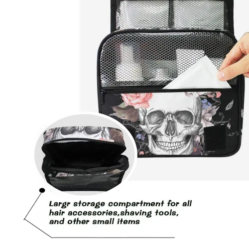 Vista 6 de AUUXVA JOYPRINT - Neceser colgante para maquillaje, bolsa de cosméticos, organizador de viaje para baño, grande, para mujeres y niñas, Multi 19