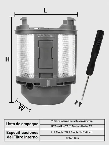 Vista 8 de Cubierta de repuesto de filtro interior para Dyson Airwrap HS01