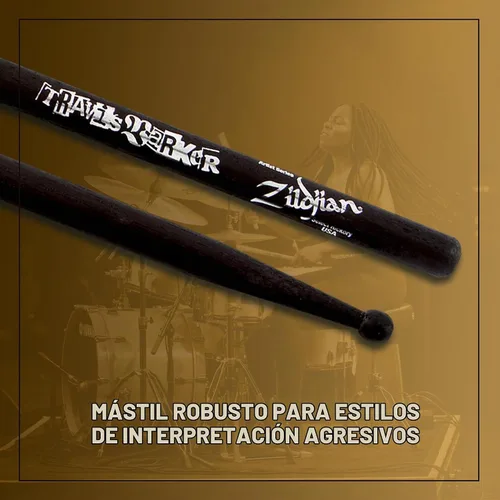 Vista 8 de Baquetas Zildjian ZASTBLK Travis Barker Black Artist Series