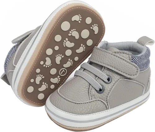 Vista 34 de COSANKIM Zapatos deportivos para bebé niño y niña, zapatos de tobillo altos, antideslizantes, suela suave, zapatos de cuna para niños pequeños