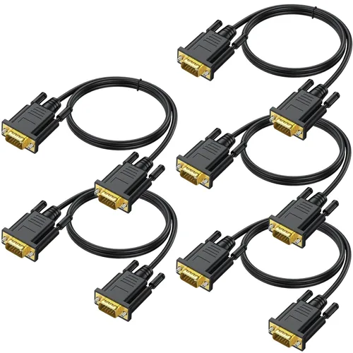 Vista 14 de Cables VGA de 3 pies, cable de monitor de computadora VGA macho a macho, 1080 p a 60 Hz, cable de video Full HD de 15 pines para computadora, PC