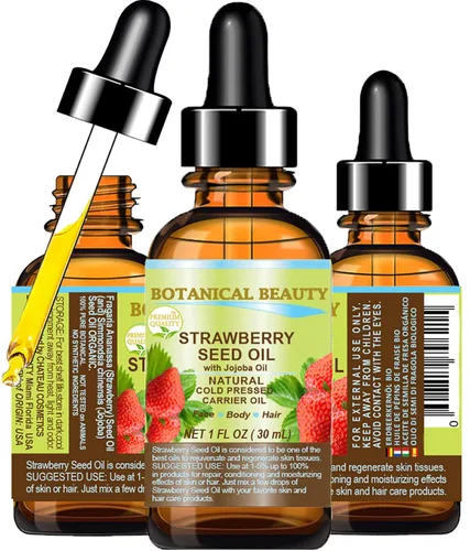 Vista 6 de Botanical Beauty ACEITE DE SEMILLA DE FRESA 100% Crema hidratante natural puro. Aceite portador prensado en frío. 0.5 Fl.oz.- 0.5 fl oz. Para cara