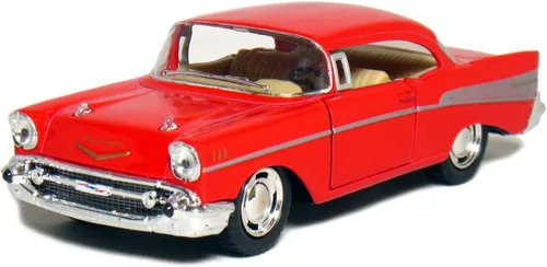 Vista 5 de KiNSMART 1957 Chevy Bel Air Coupé 1:40 Escala 5" Die Cast Metal Coche de Juguete Clásico (Amarillo)