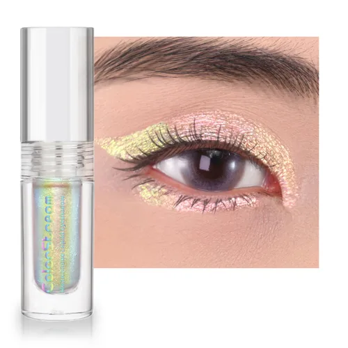Vista 29 de CHARMACY Sombra de ojos líquida duocroma, aspecto metálico, juego de sombras de ojos con purpurina de larga duración, pigmentos metálicos, secado