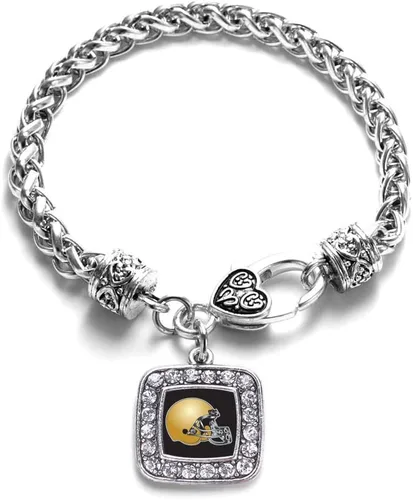 Vista 222 de Pulsera de dijes cuadrados de plata con joyería de circonita cúbica