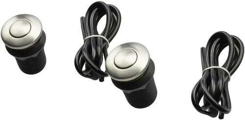 Vista 7 de Garbage Disposal Air Switch Kit Brushed Stainless Steel Push Button for Sink for top Mount With 1.5m Hose Compatible for Waste King ISE for ge Food