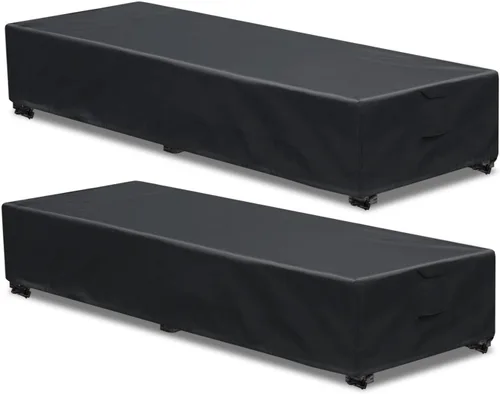 Vista 16 de Funda para tumbona para exteriores, 1 paquete de fundas para sillas de patio, impermeables, 600D, material resistente a la intemperie, protección