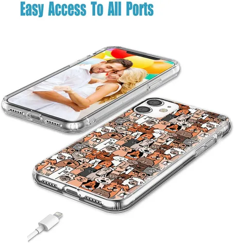 Vista 3 de Funda protectora de cuerpo completo diseñada para iPhone 12 Mini, a prueba de golpes, delgada, flexible, suave, TPU transparente, con diseño