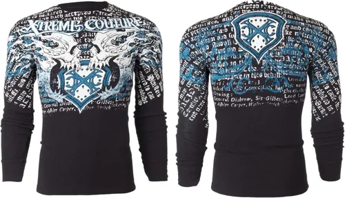 Vista 2 de Xtreme Couture by Affliction - Camisa térmica para hombre, color negro, Negro