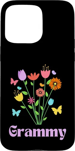 Vista 30 de iPhone 12/12 Pro Grammy Grandma Spring Flowers Pretty Tulips Butterfly Pink Case