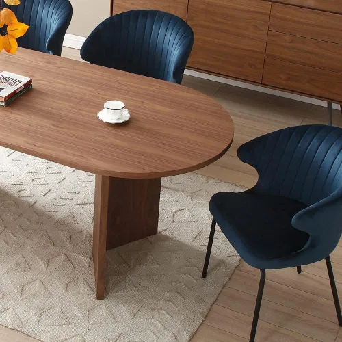 Vista 7 de JUSTONE Mesa de comedor grande para mesa de comedor de 4, 6, 8 asientos, rectangular, mesa larga de cocina moderna, mesa de conferencia de comedor