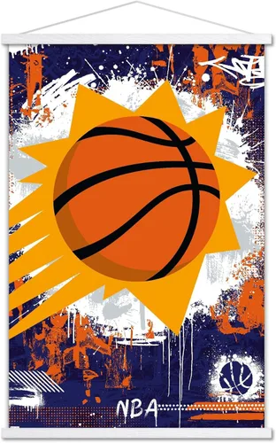 Vista 8 de Trends International NBA Phoenix Suns - Póster de pared con logotipo Maximalist 23 con marco magnético